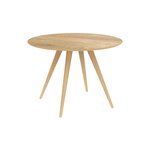 Rendez vous déco Table ronde 4 personnes en bois clair naturel D105 cm - Liwa. Coloris disponibles : Marron, Noir