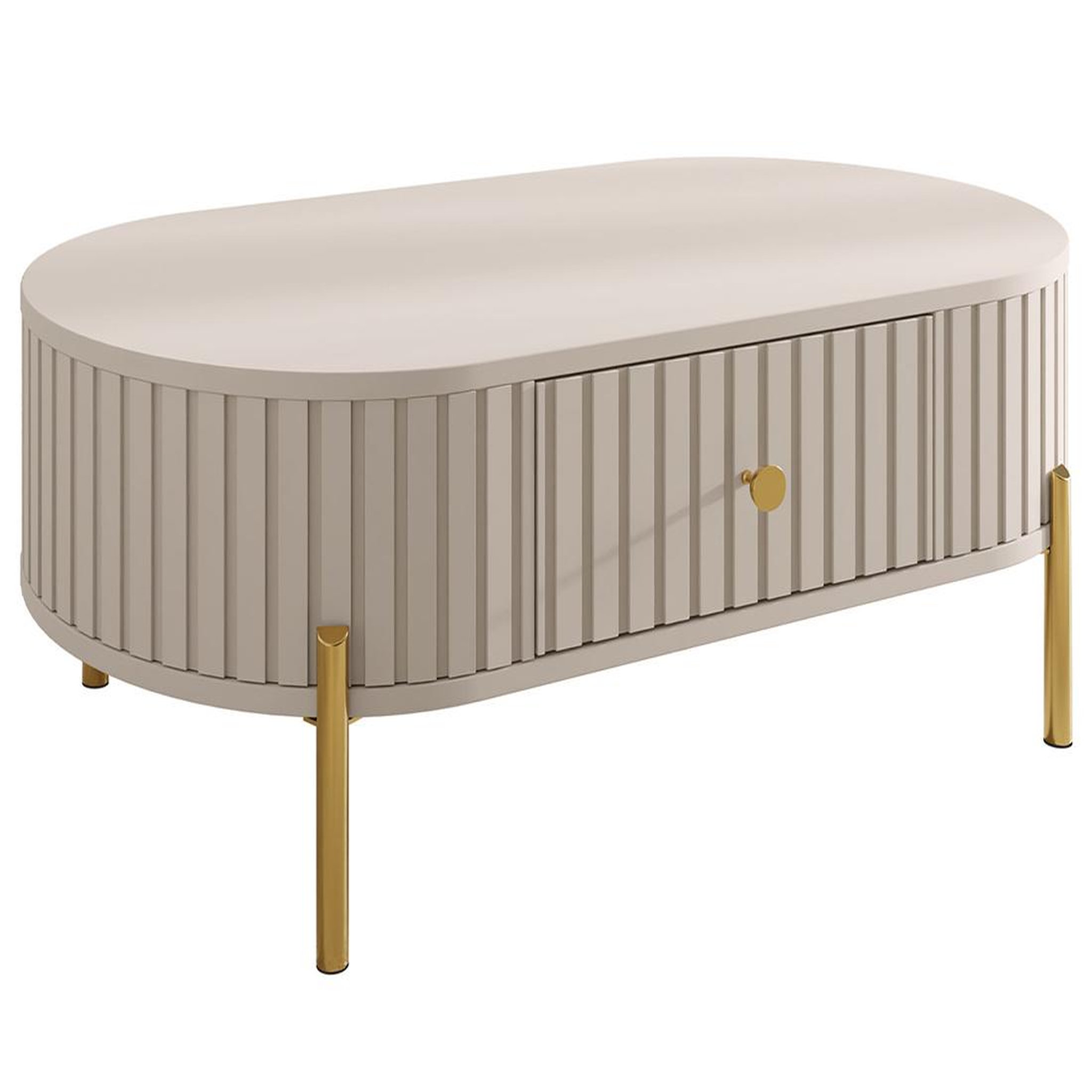 BEST MOBILIER Jaime - table basse 100 cm - 1 tiroir. Coloris disponibles : Beige