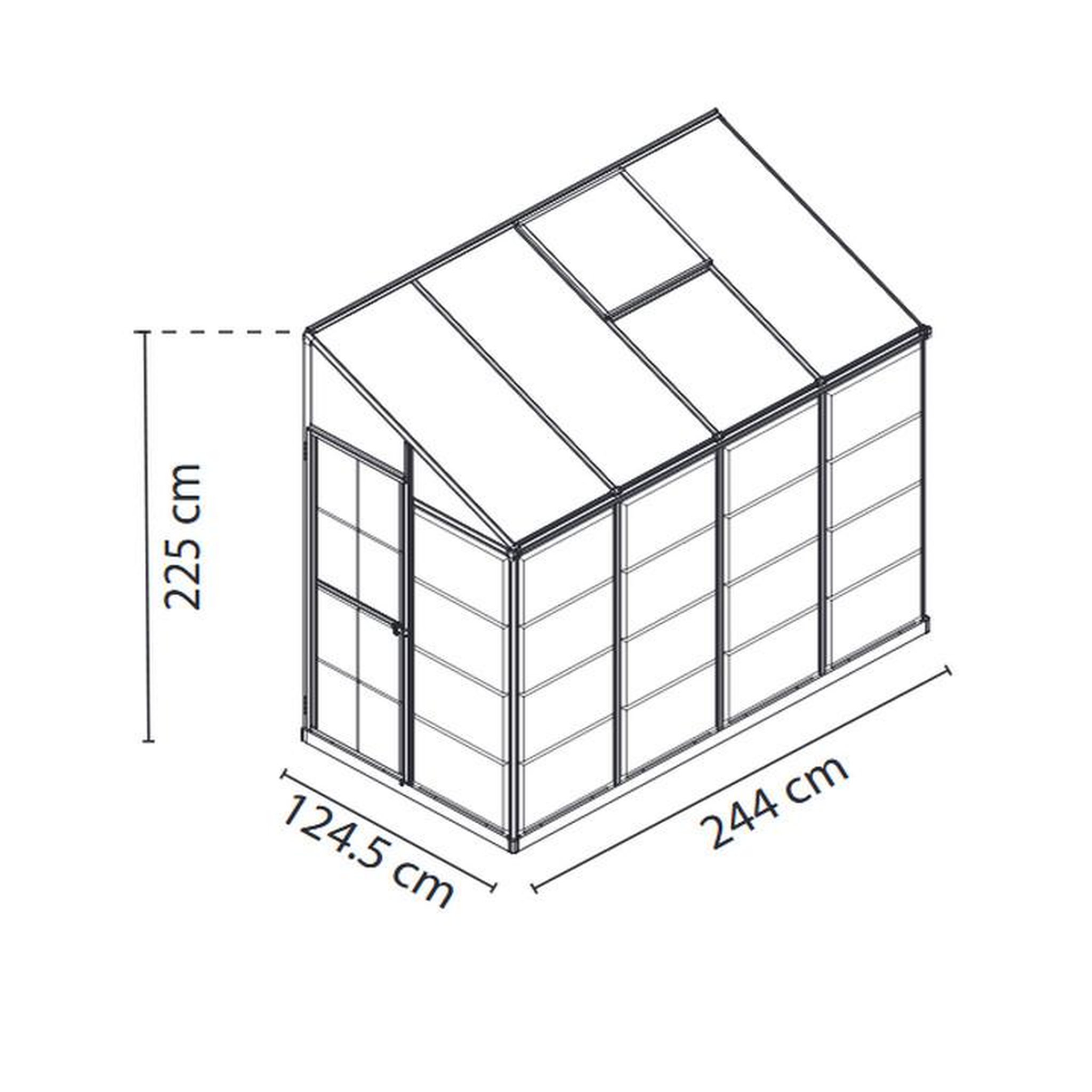 Voir la diapositive 2 : Palram Serre de jardin adossée 2.9m² argent - 704052