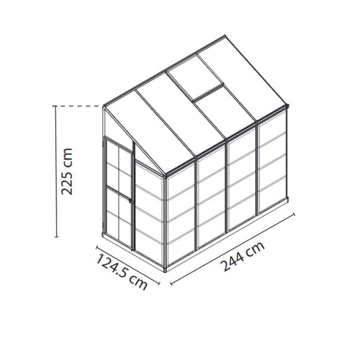 Palram Serre de jardin adossée 2.9m² argent - 704052