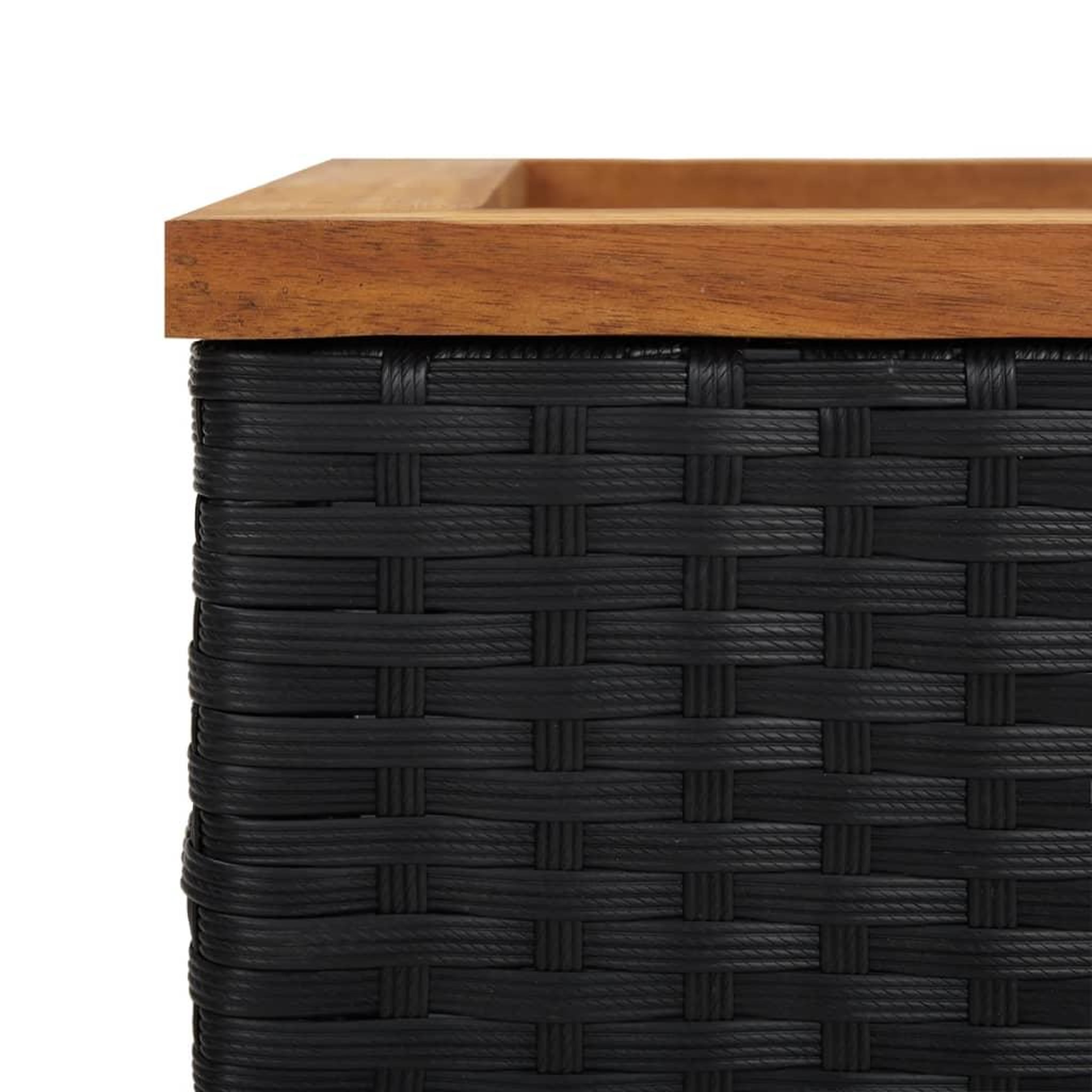 Voir la diapositive 4 : VIDAXL Jardiniere noir 80x40x80 cm resine tressee