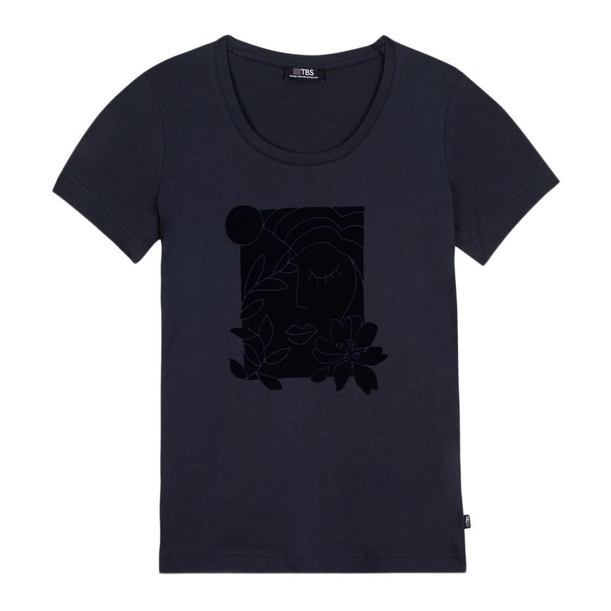 TBS T-shirt Marine Femme TBS OSIATTEE. Coloris disponibles : Bleu