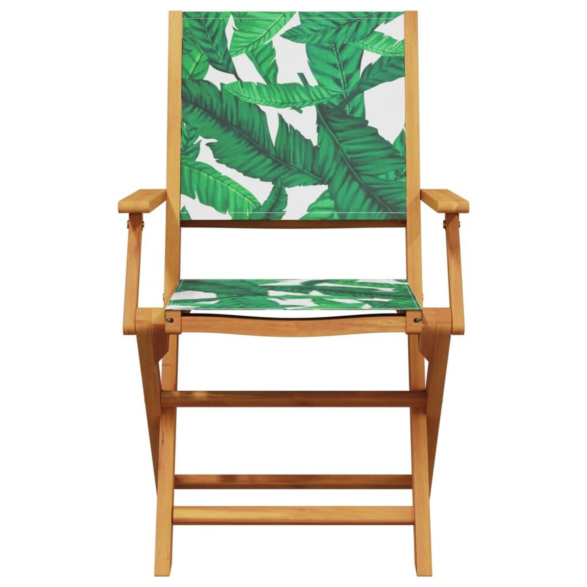 Voir la diapositive 4 : VIDAXL Ensemble de bistro 3 pcs motif de feuilles tissu et bois massif