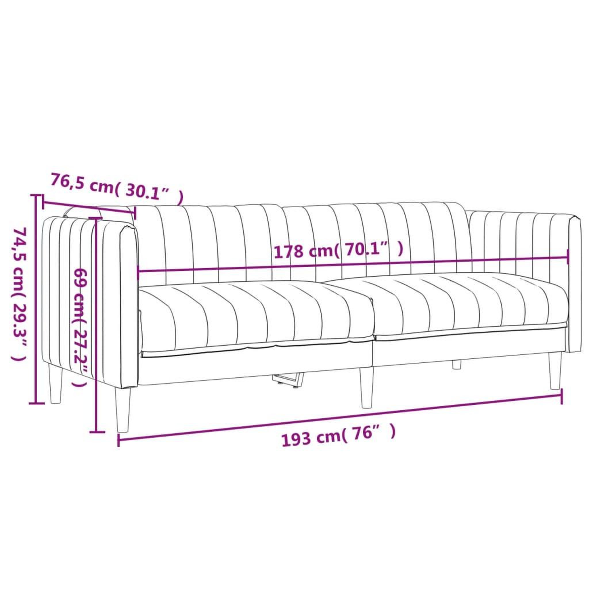Voir la diapositive 6 : VIDAXL Canape a 3 places lin