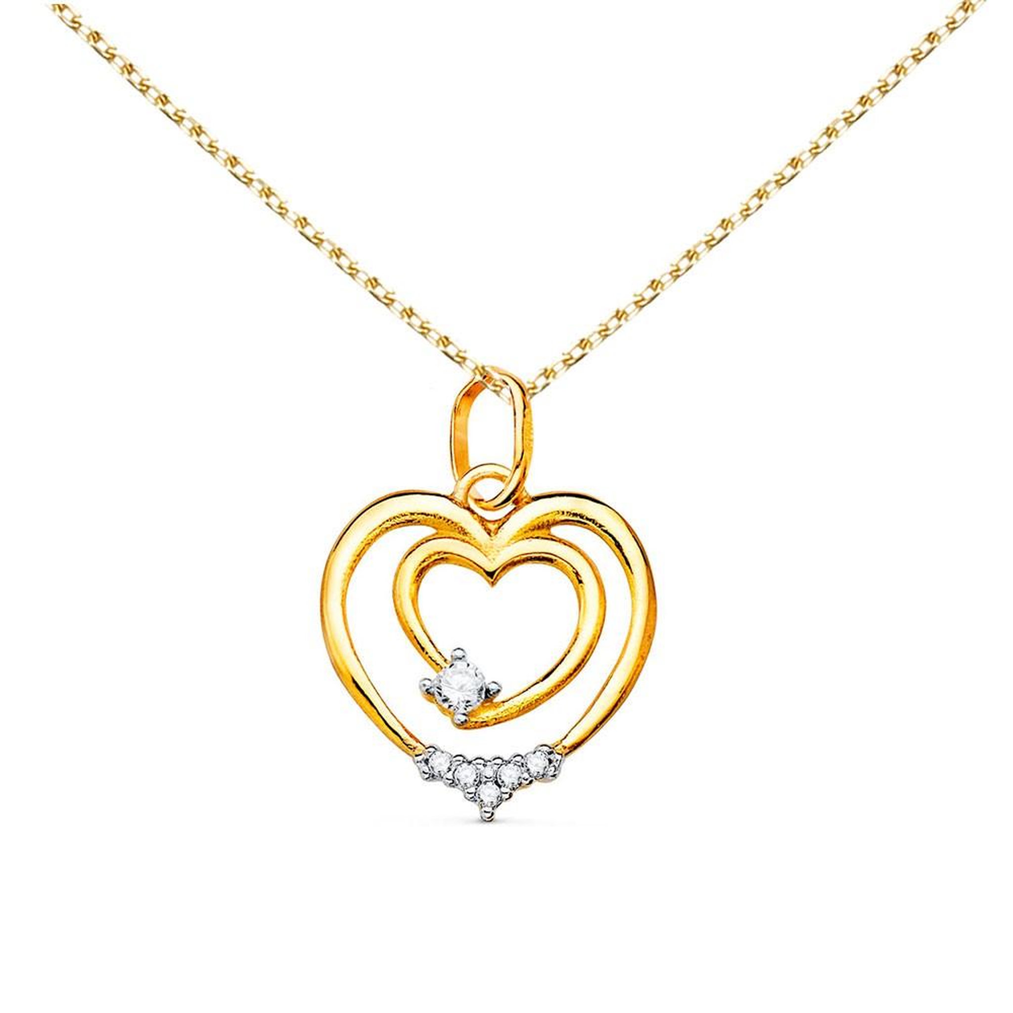 L'ATELIER D'AZUR Collier - Pendentif Or 18 Carats 750/000 Jaune  - Coeur - Chaine Dorée