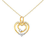 L'ATELIER D'AZUR Collier - Pendentif Or 18 Carats 750/000 Jaune  - Coeur - Chaine Dorée