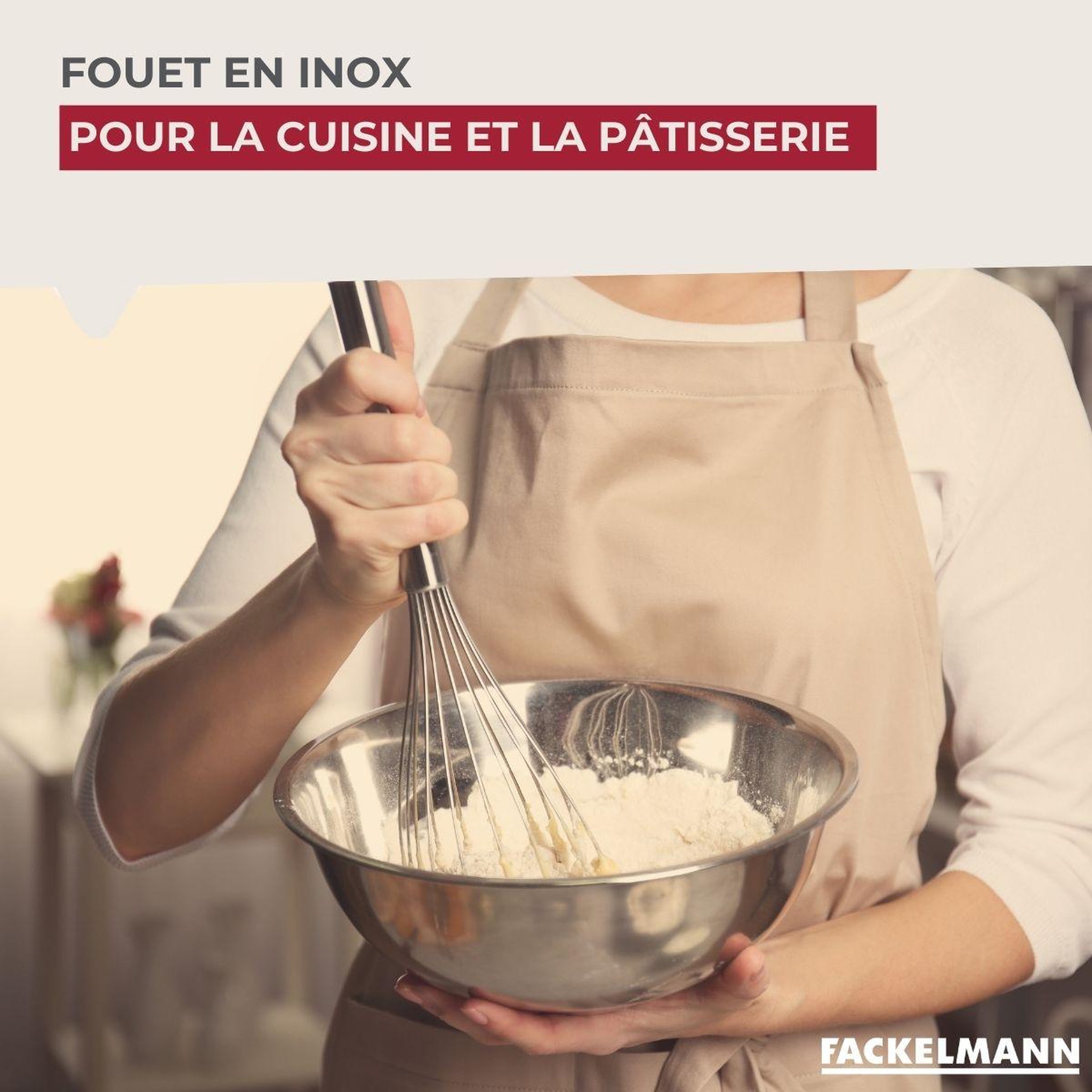 Voir la diapositive 2 : Fackelmann Fouet de cuisine et pâtisserie en inox 26 cm Fackelmann