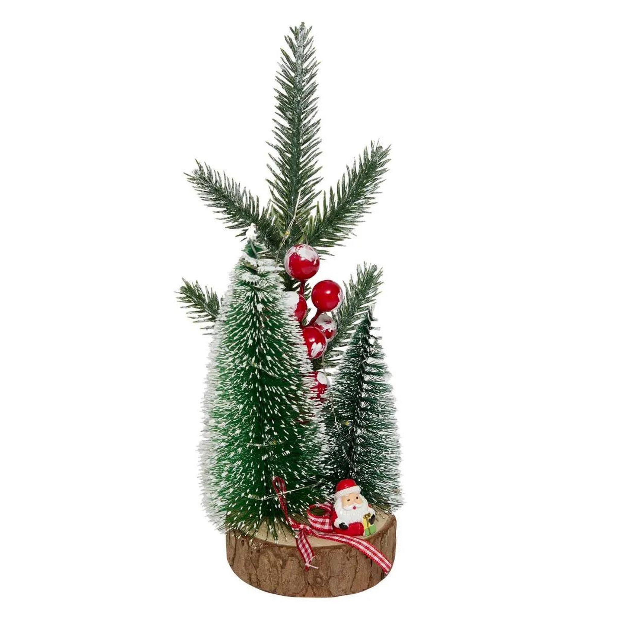 FEERIC LIGHT & CHRISTMAS Décoration Sapin Lumineux LED  Père Noël  25cm Vert