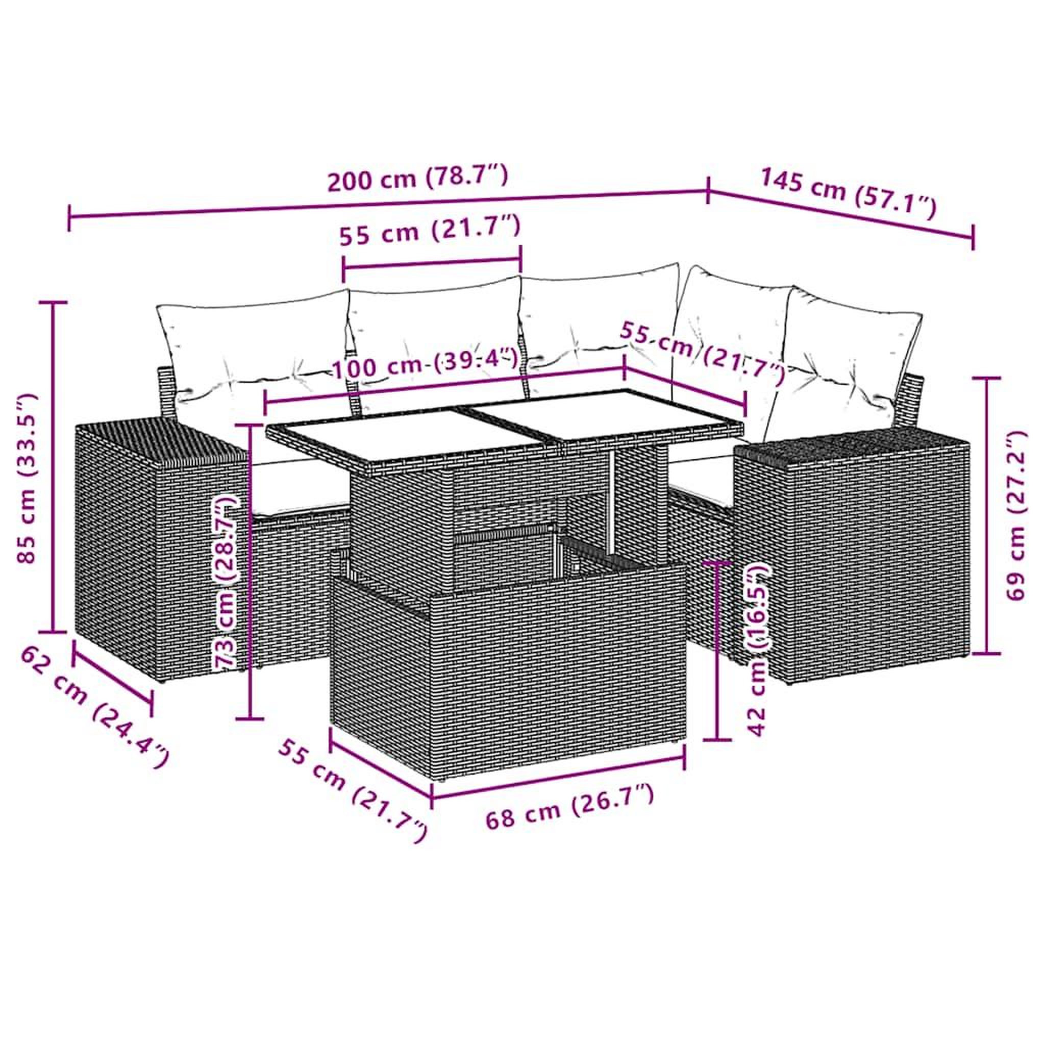 Voir la diapositive 6 : VIDAXL Salon de jardin 5 pcs avec coussins noir resine tressee