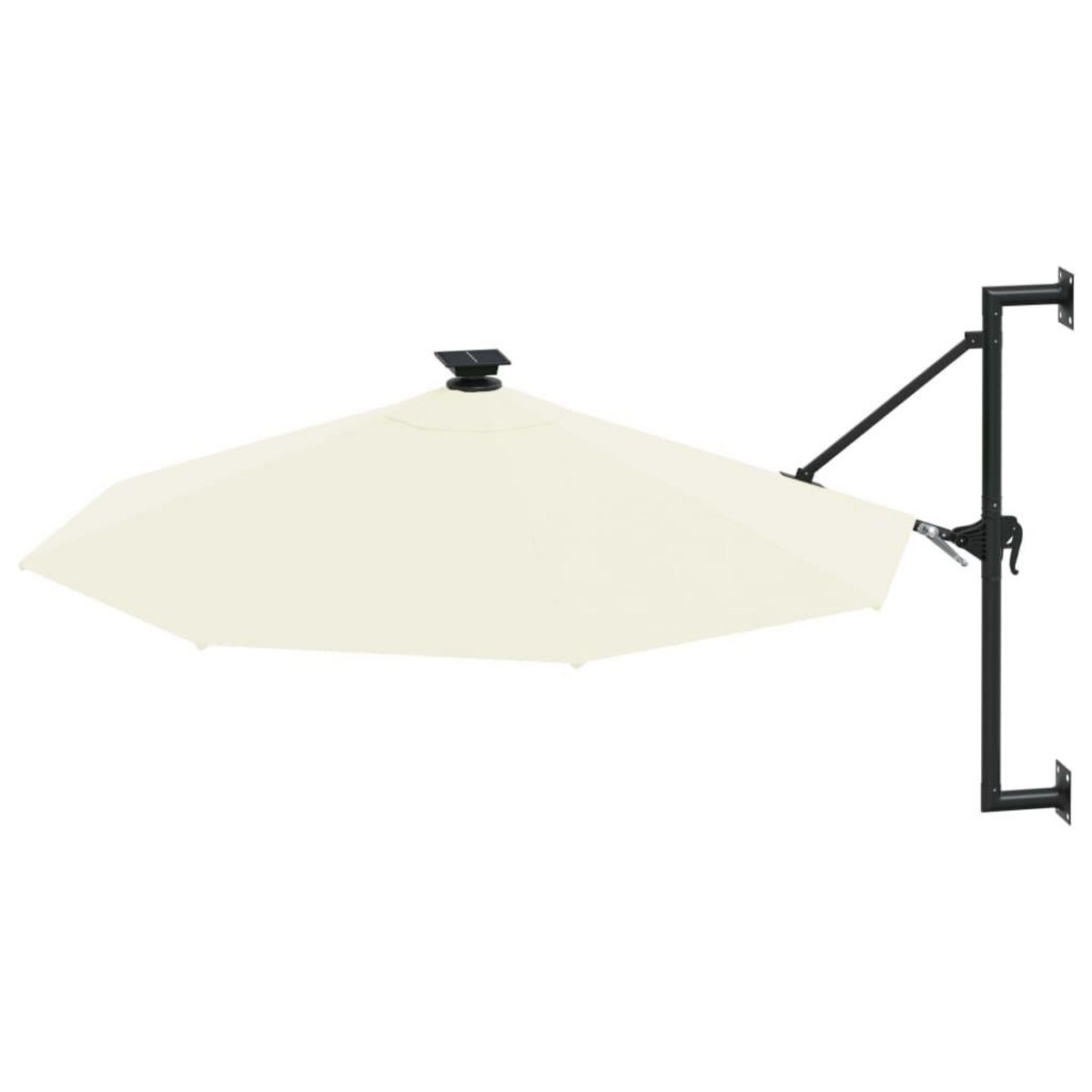 VIDAXL Parasol mural de jardin avec LED 300 cm sable