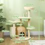 Voir la diapositive 3 : PAWHUT Arbre à chat style cosy chic - grande niche coussin, griffoir, grattoir, hamac, plateformes, boules - beige