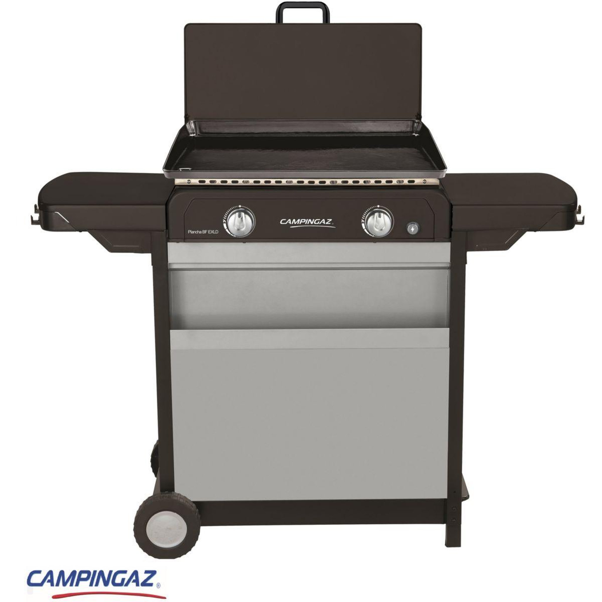 CAMPINGAZ Plancha gaz blue flame exld 2 brûleurs sur chariot, 60x40 cm