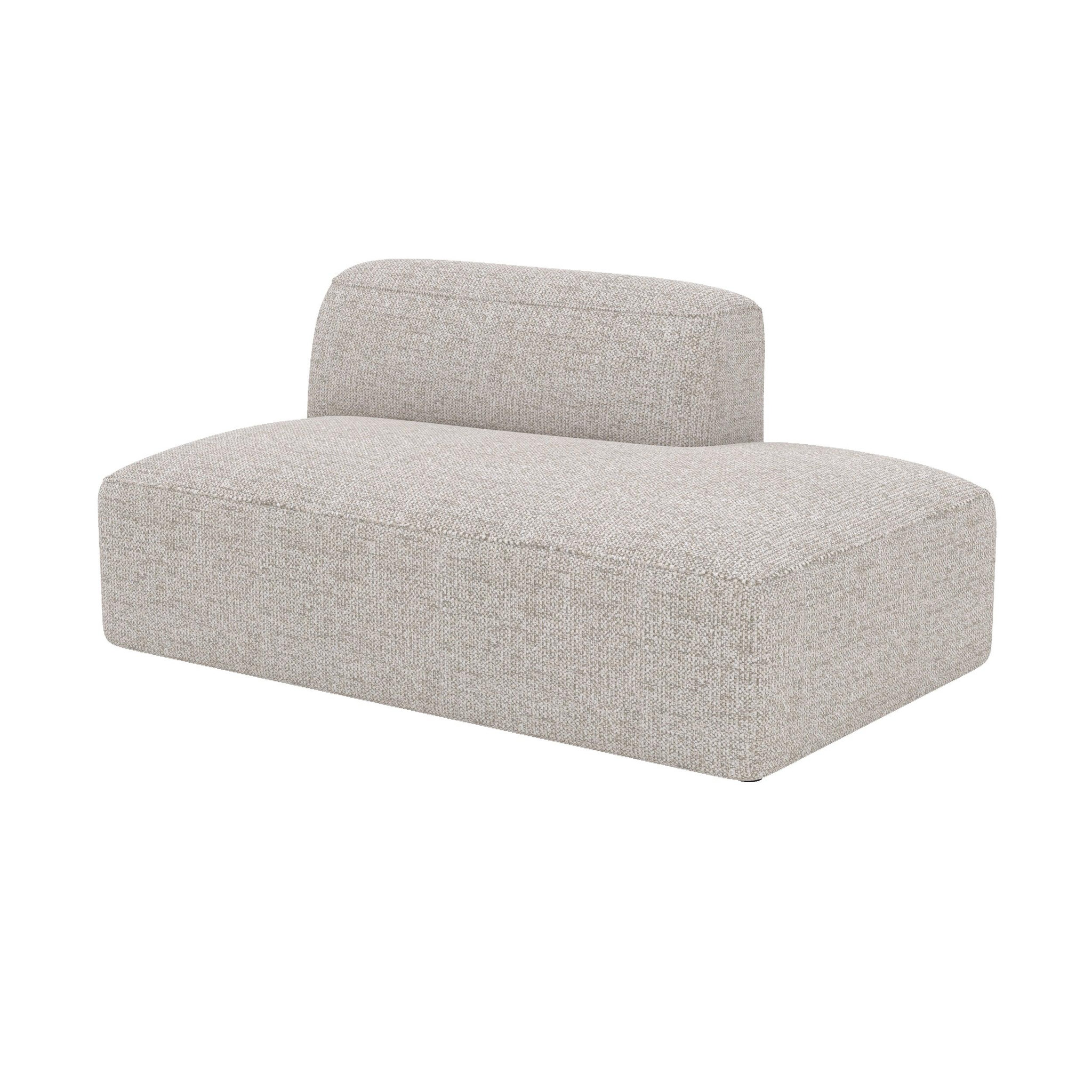 MAISON PAVANE Méridienne dossier à gauche pour canapé modulable en tissu beige-hestia