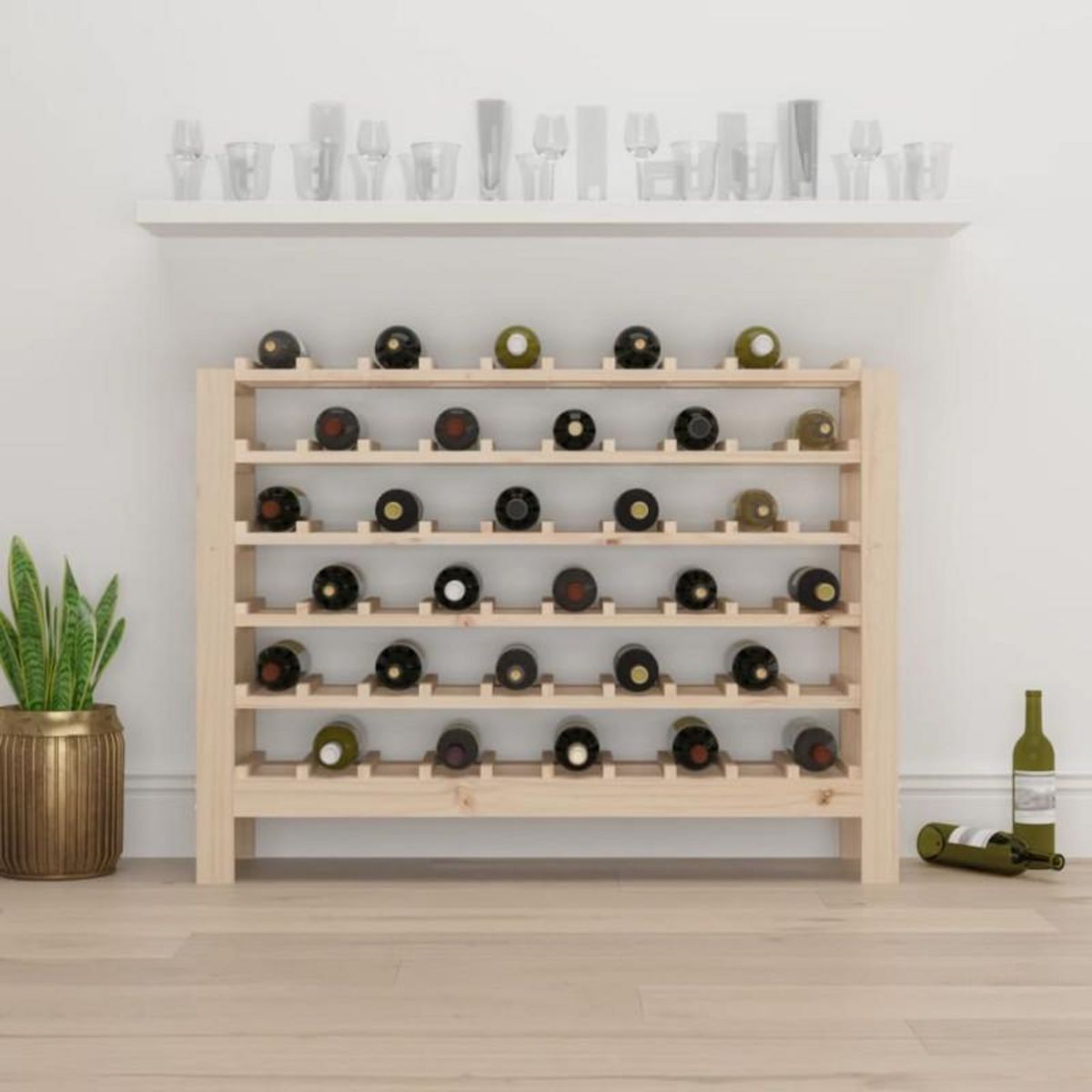 VIDAXL Casier à vin 109,5x30x82 cm Bois de pin massif