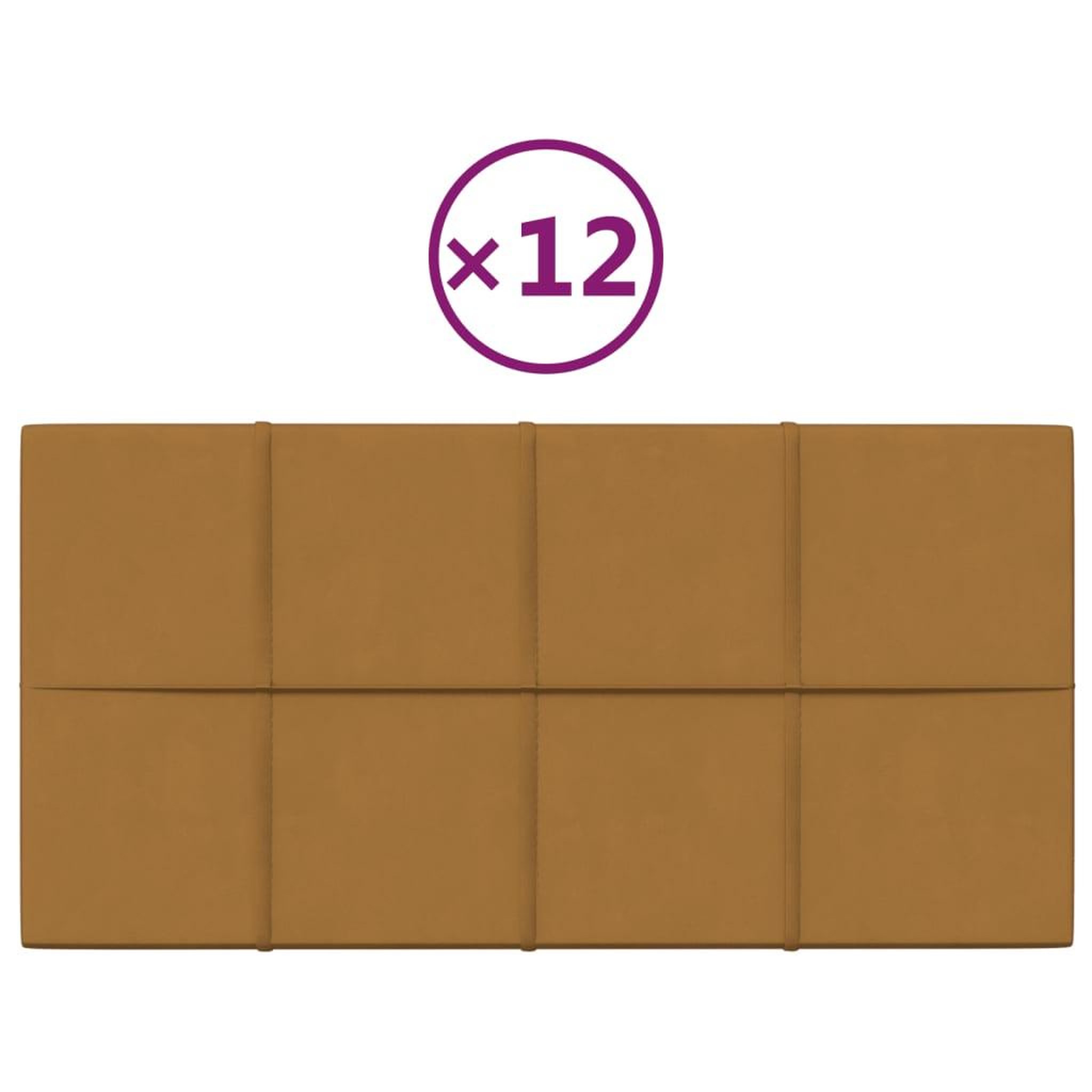 Voir la diapositive 2 : VIDAXL Panneaux muraux 12 pcs Marron 60x30 cm Velours 2,16 m^2