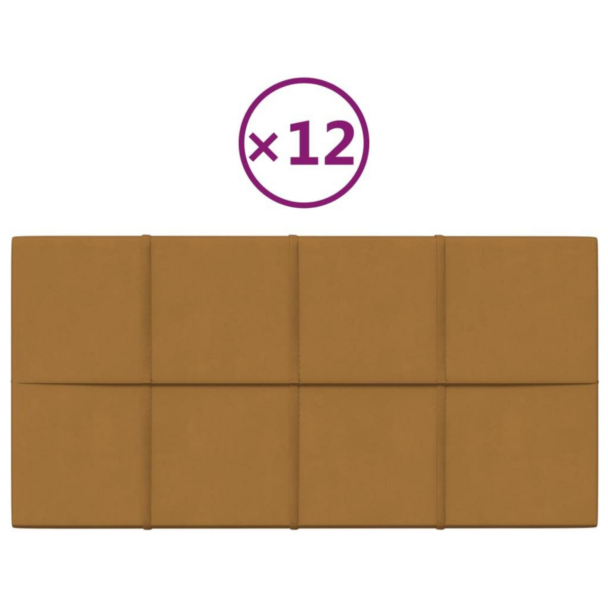 VIDAXL Panneaux muraux 12 pcs Marron 60x30 cm Velours 2,16 m^2