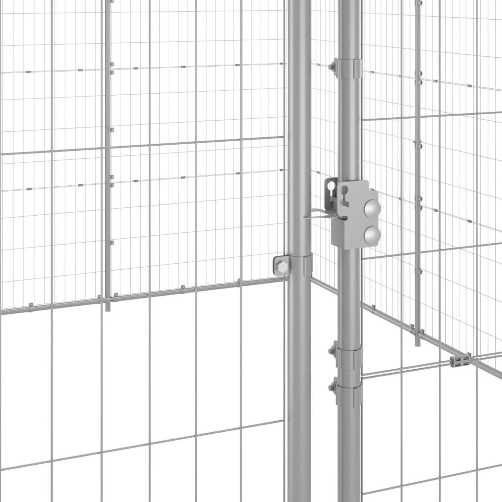 Voir la diapositive 5 : VIDAXL Chenil exterieur Acier galvanise 33,88 m²