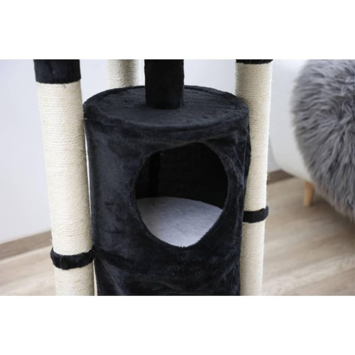 KERBL Kerbl Arbre a chats Onyx Noir et blanc 81507