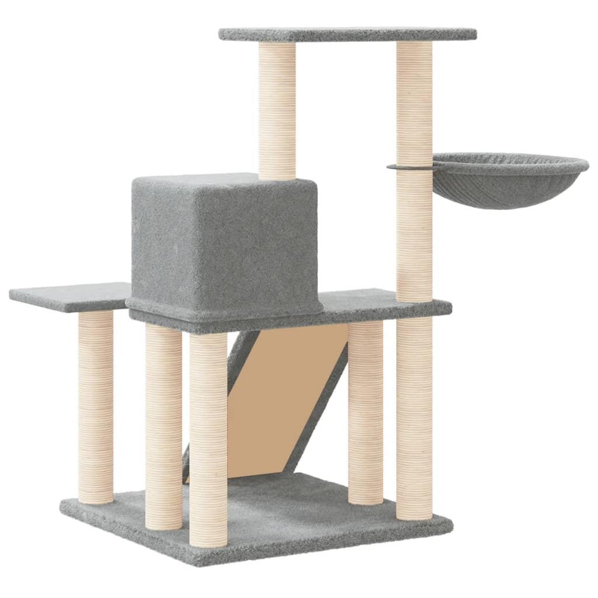 Voir la diapositive 5 : VIDAXL Arbre a chat avec griffoirs en sisal Gris clair 82 cm