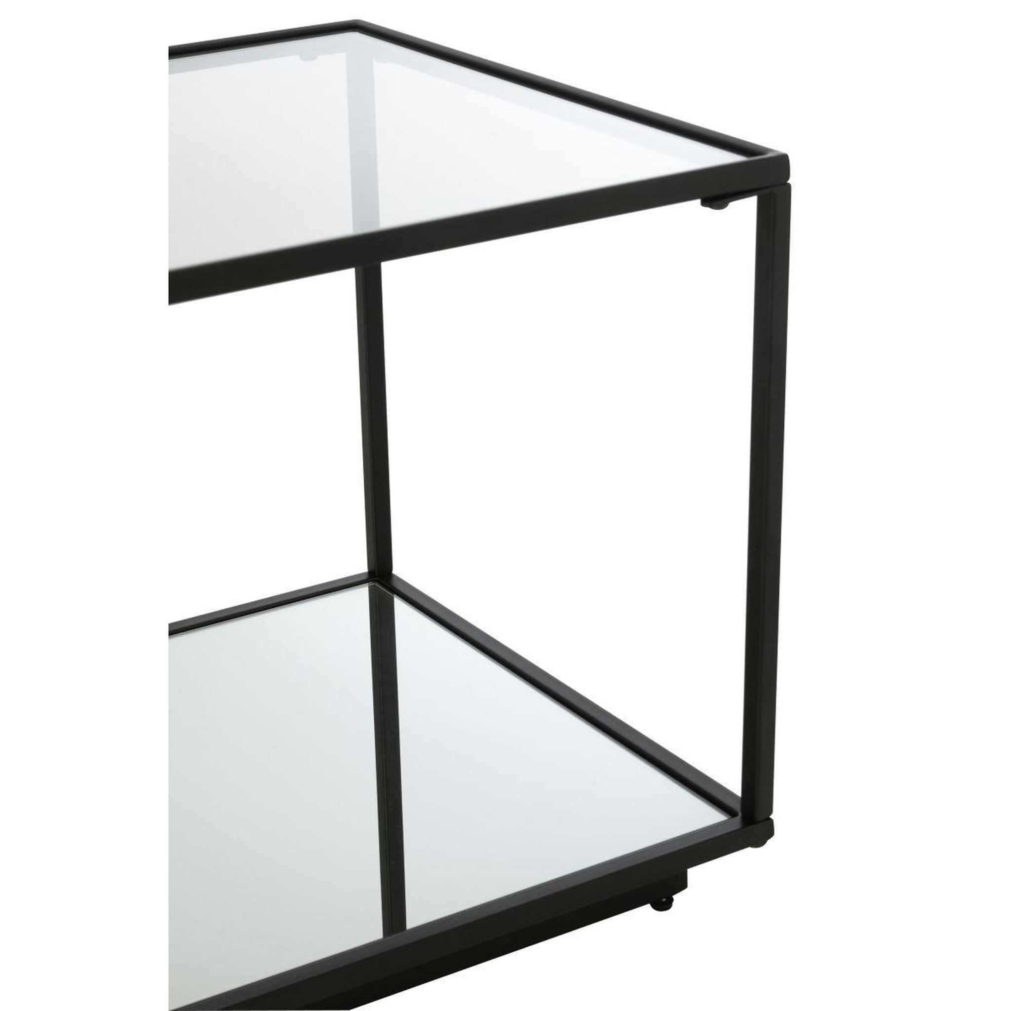Voir la diapositive 3 : J-LINE Table d'appoint en verre  lorie  50cm noir