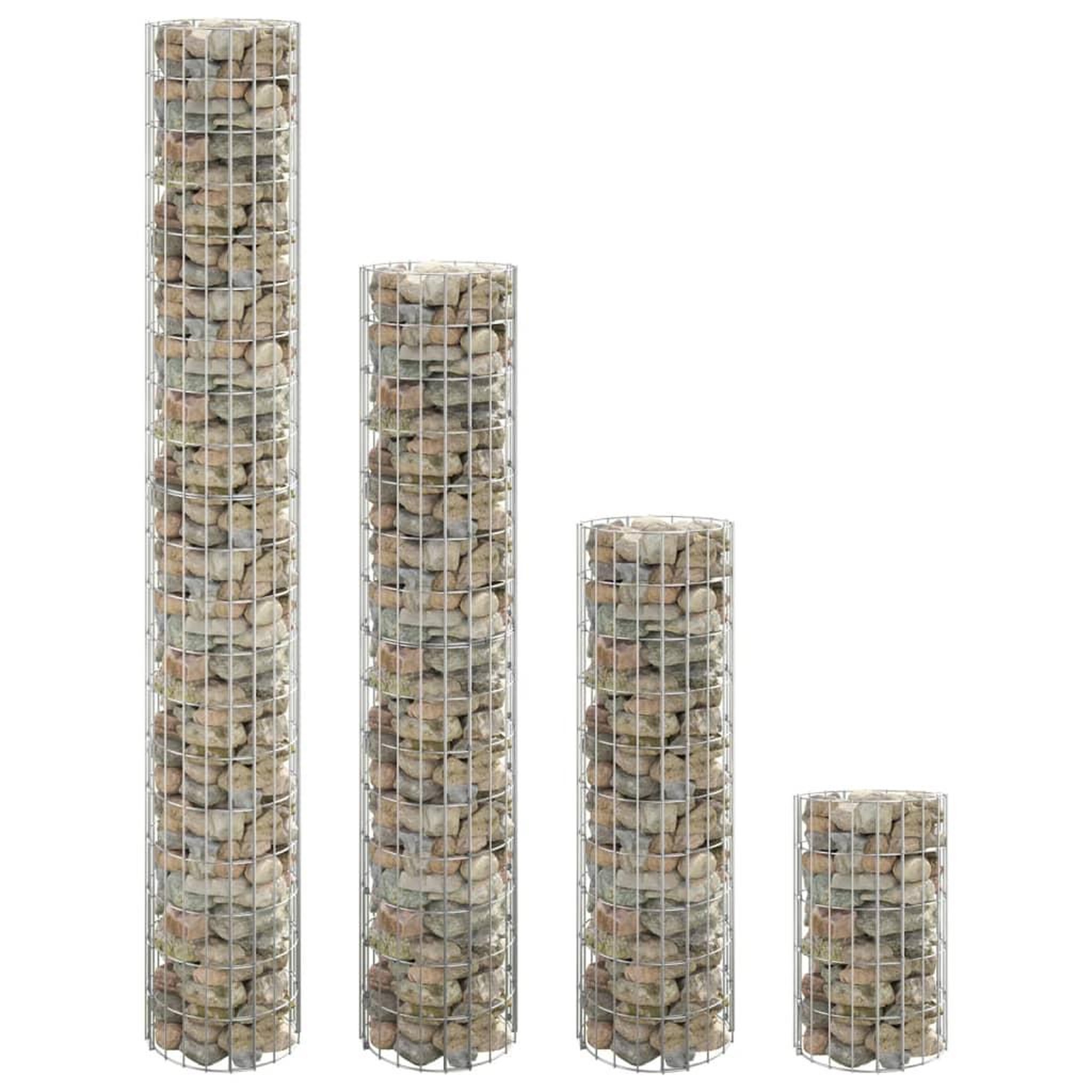 Voir la diapositive 1 : VIDAXL Lits sureleves a gabion circulaires 4 pcs Ø30x50/100/150/200 cm