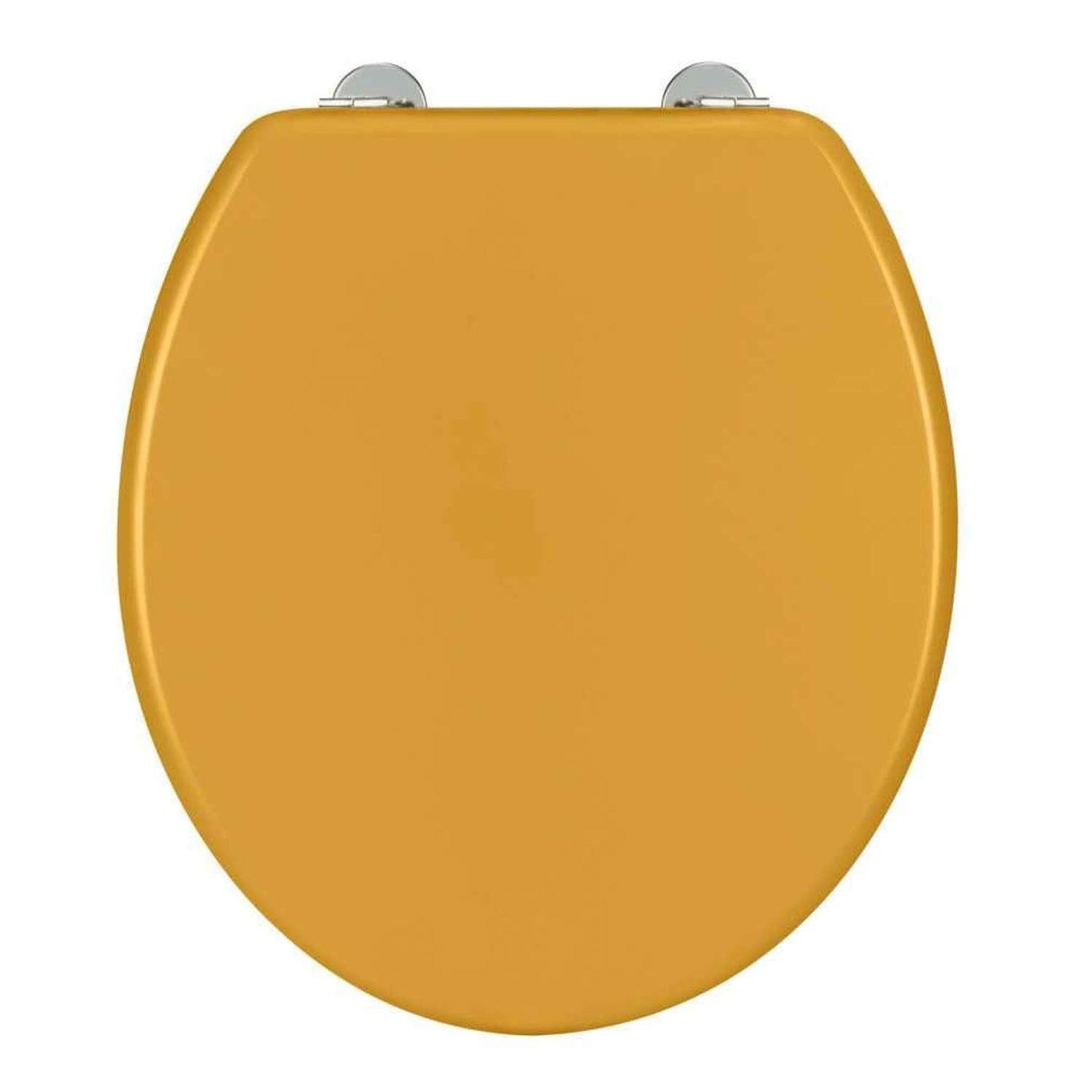 Voir la diapositive 1 : Wenko Abattant WC - Bois - Jaune
