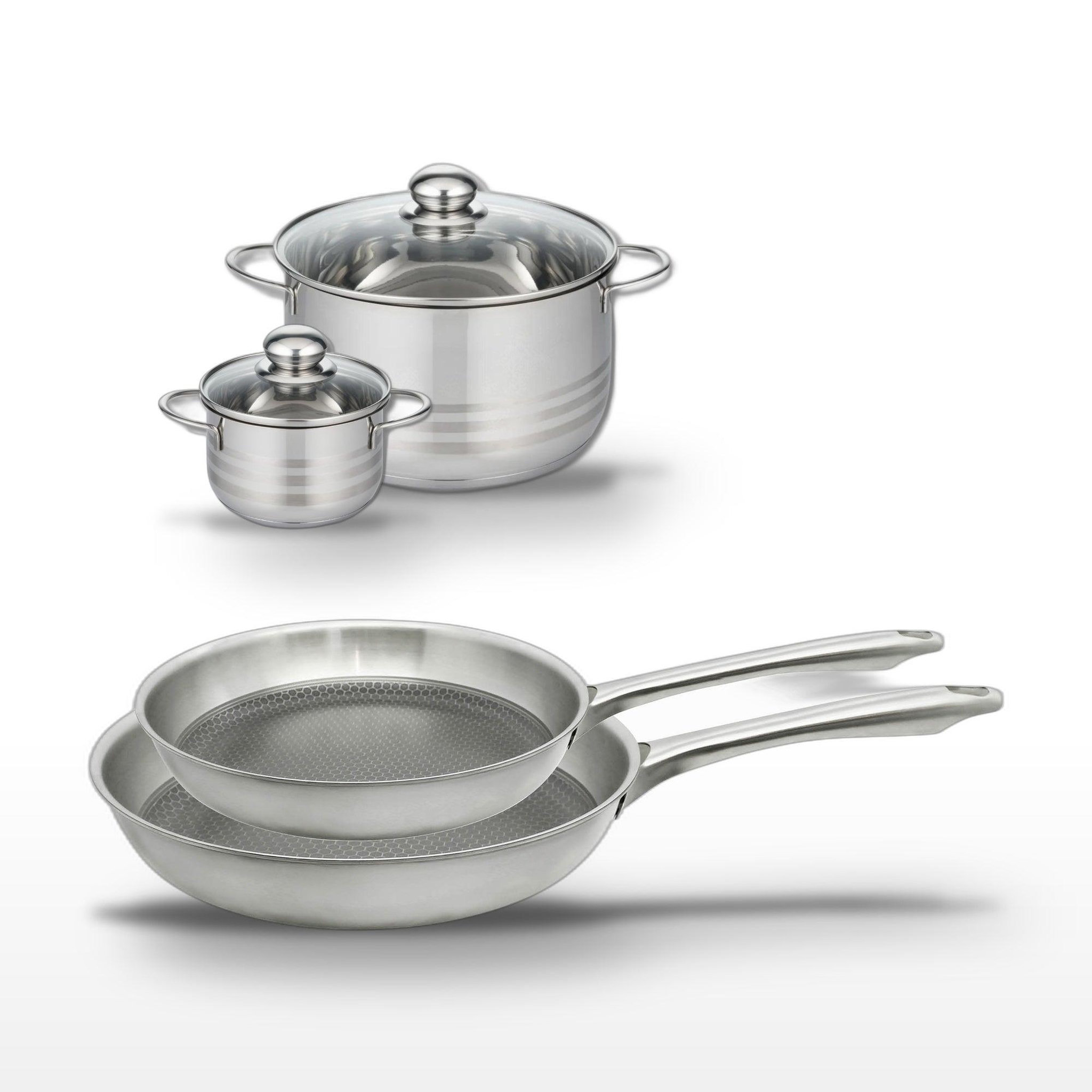 ELO Lot de 2 poêles 24/28 cm et 2 faitouts 12/20 cm elo relief passion
