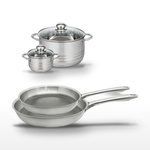 ELO Lot de 2 poêles 24/28 cm et 2 faitouts 12/20 cm Elo Relief Passion