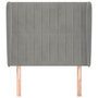 Voir la diapositive 3 : VIDAXL Tete de lit avec oreilles Gris clair 103x23x118/128 cm Velours