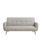 CONCEPT USINE Canapé scandinave convertible 3 places en tissu beige BERLIN