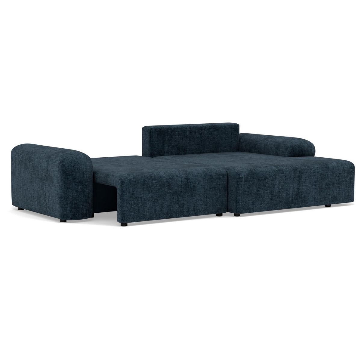 BEST MOBILIER Rebecca - canapé d'angle droit 4 places convertible avec coffre en velours texturé