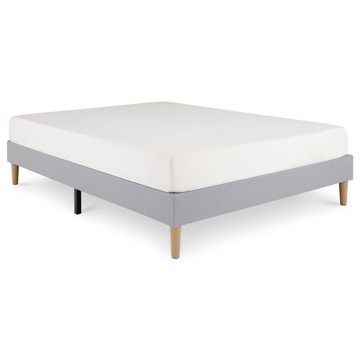 IDIMEX Sommier tapissier QUIMPER 140 x 190 cm revêtement tissu