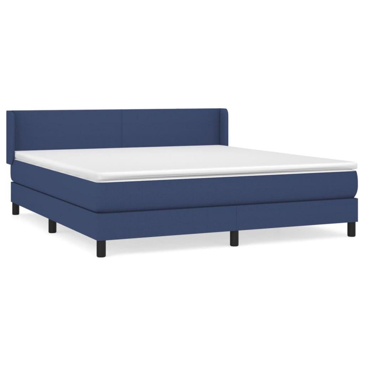 VIDAXL Sommier a lattes de lit avec matelas Bleu 180x200 cm Tissu