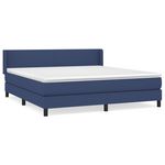 VIDAXL Sommier a lattes de lit avec matelas Bleu 180x200 cm Tissu