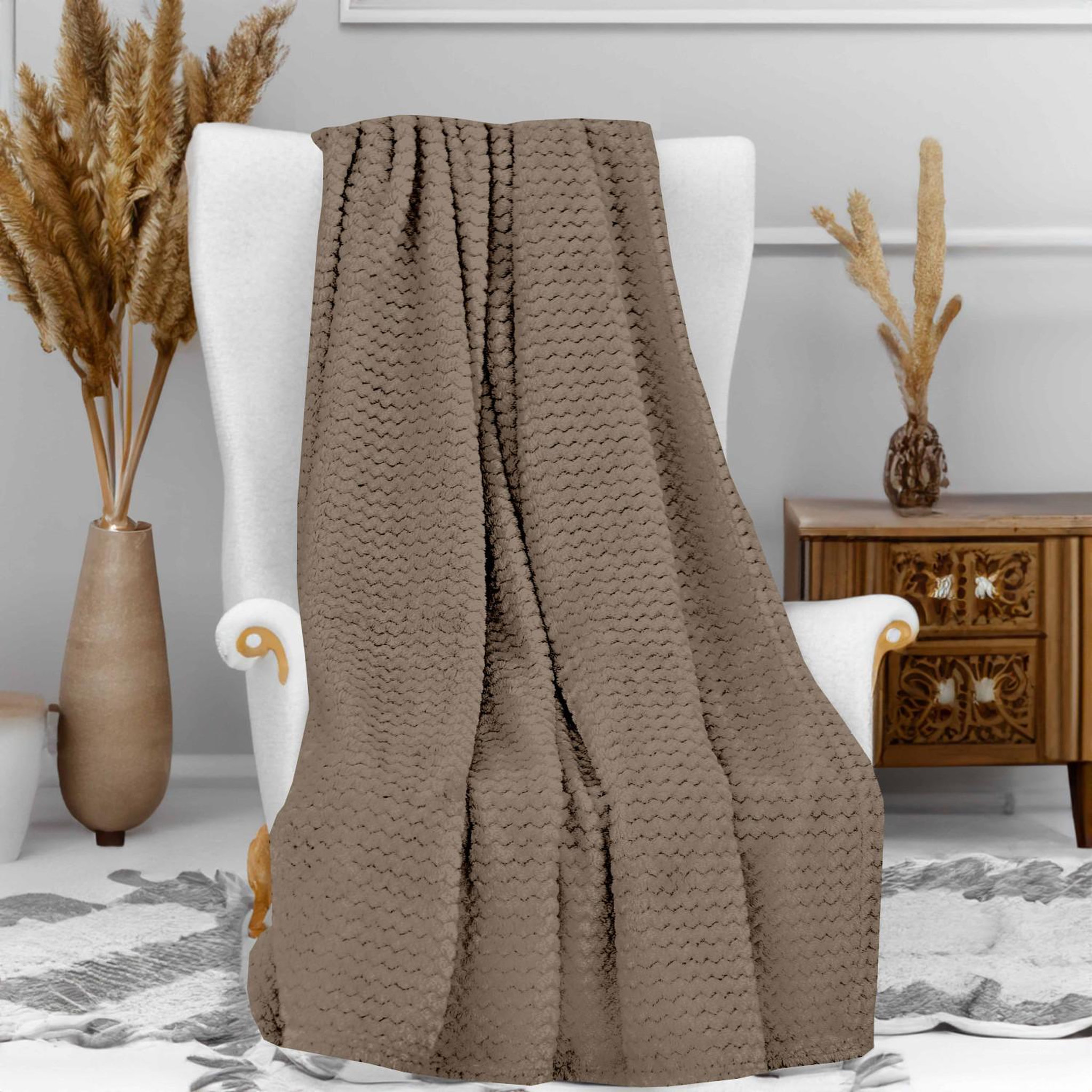 Voir la diapositive 2 : SOLEIL D'OCRE Couverture, plaid microfibre cocooning, par soleil d'ocre