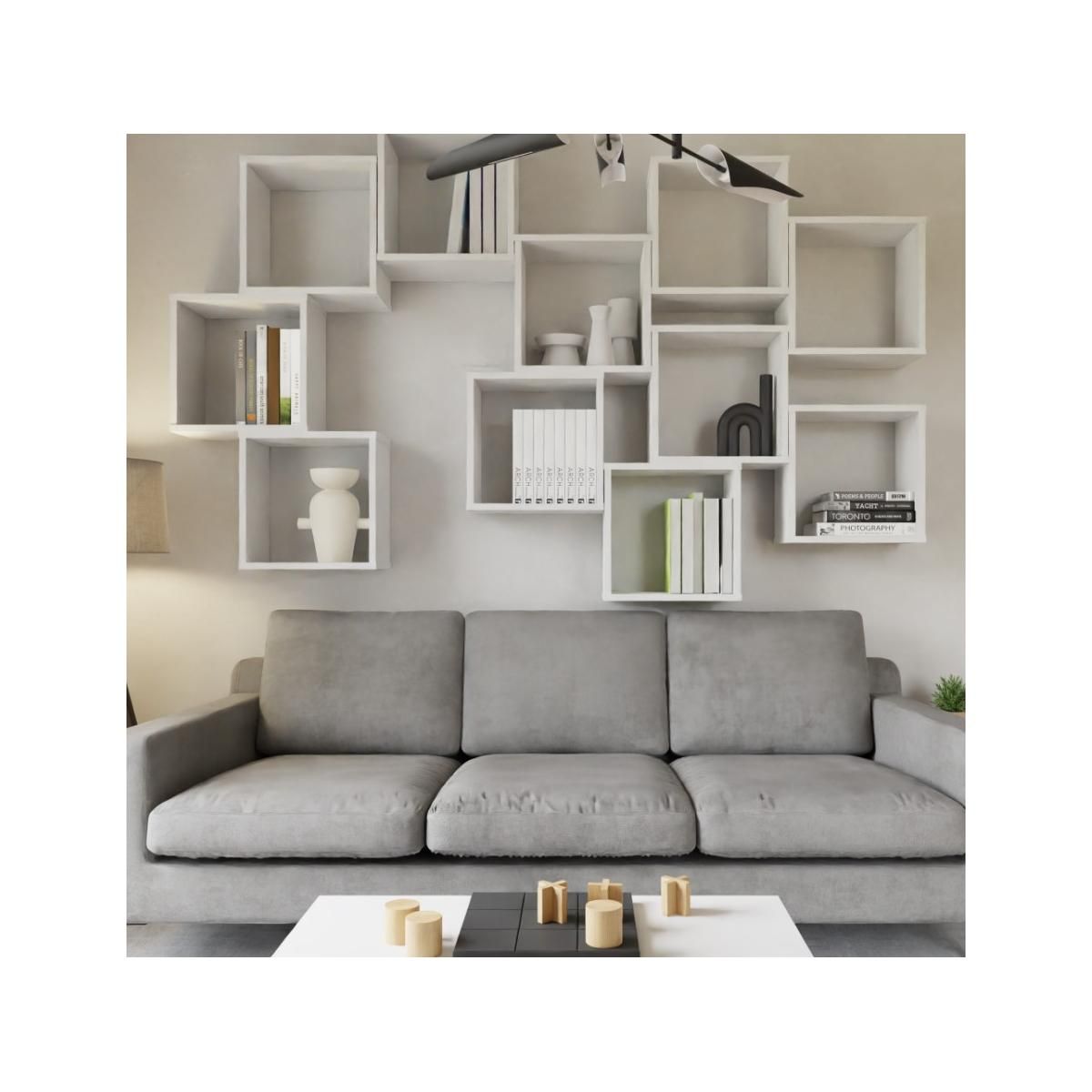 KOBI Bibliothèque MODUS Étagère Modulable 3 en 1 - Design Flexible et Pratique