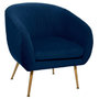 Voir la diapositive 1 : ATMOSPHERA Fauteuil Design en Velours  Solaro  78cm Bleu