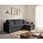 Voir la diapositive 4 : BEST MOBILIER Cyrus - canapé d'angle réversible 4 places - convertible avec coffre - en velours côtelé