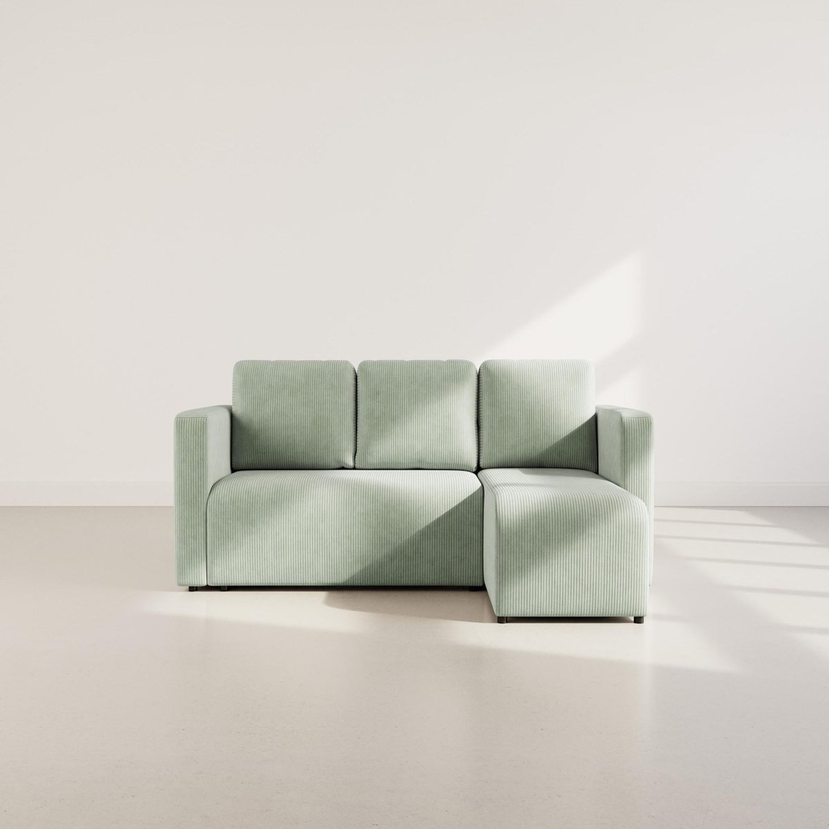 BEST MOBILIER Canopy - canapé d'angle réversible 4 places convertible avec coffre en velours côtelé