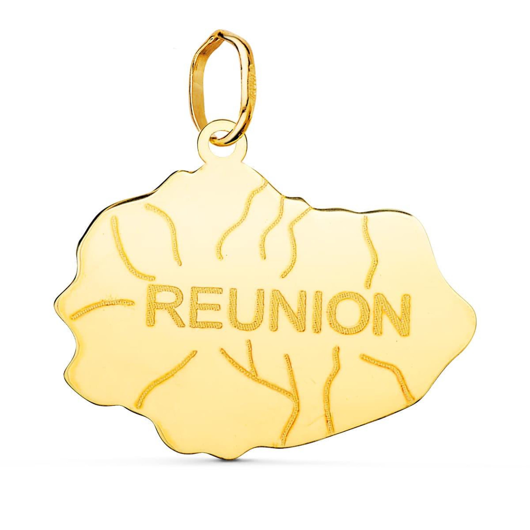 L'ATELIER D'AZUR Pendentif Or 18 Carats 750 Jaune - Ile de la Réunion - Chaine Offerte 55cm