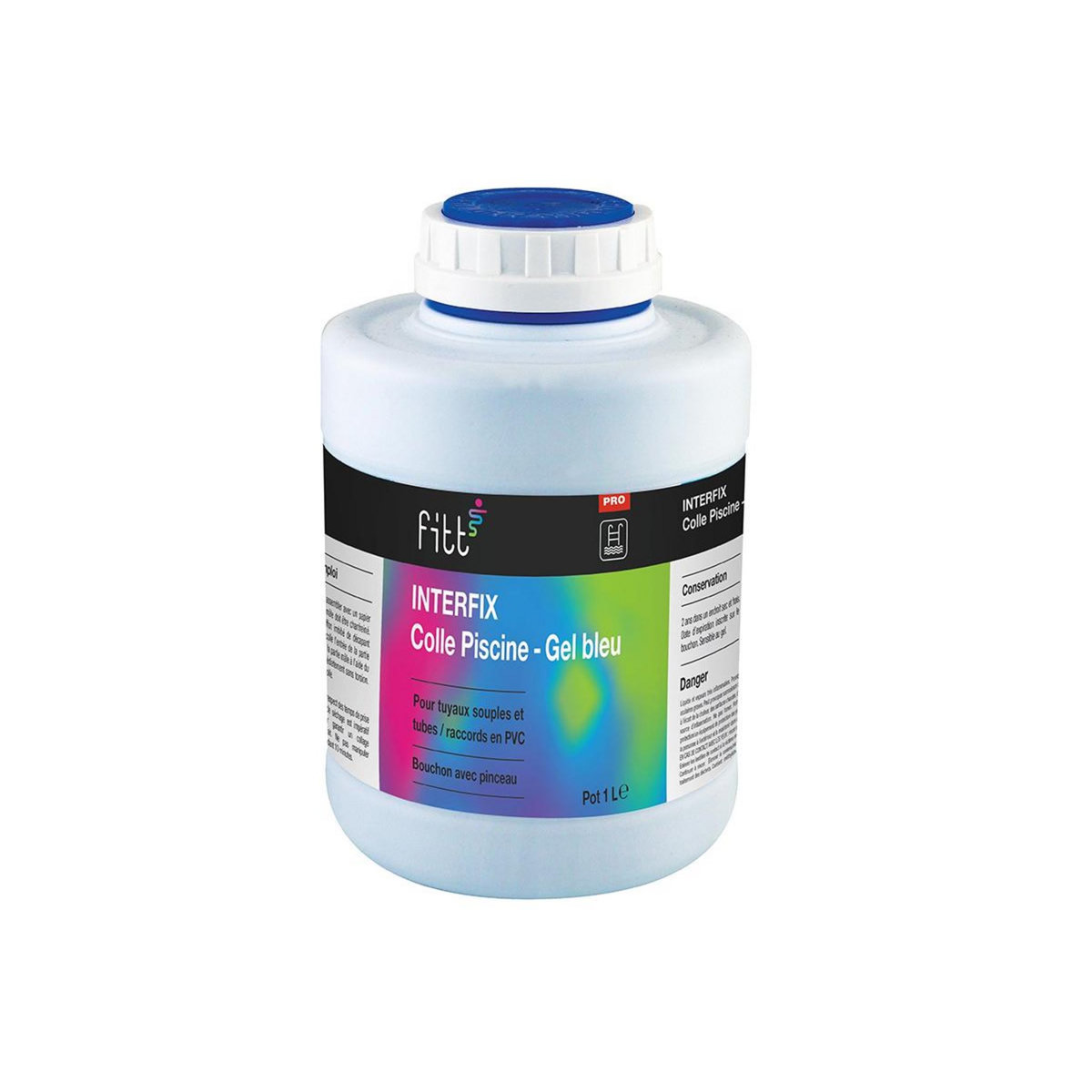 JARDIDECO Colle piscine gel bleu Interfix pour tuyaux souples 1 L - Fitt