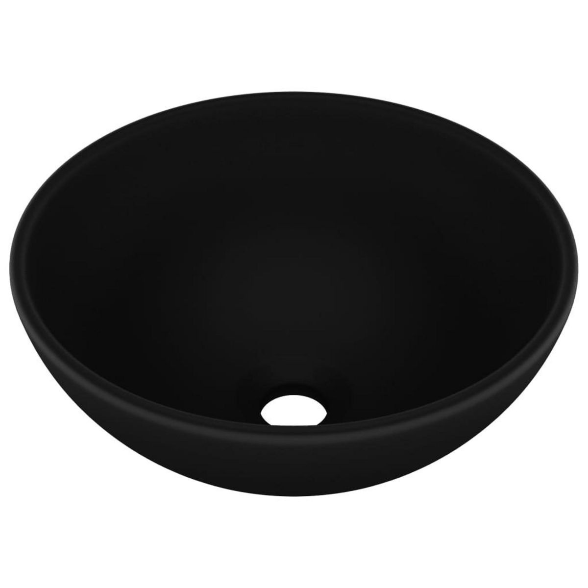 VIDAXL Lavabo rond de salle de bain Noir mat 32,5x14 cm Ceramique