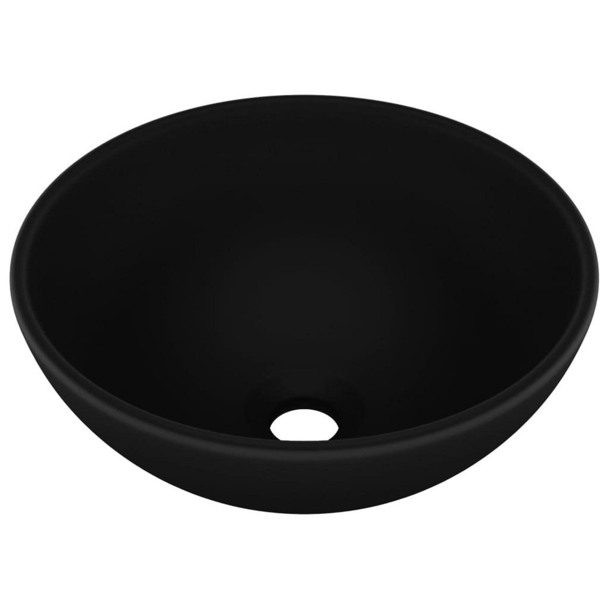 VIDAXL Lavabo rond de salle de bain Noir mat 32,5x14 cm Ceramique