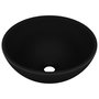 Voir la diapositive 2 : VIDAXL Lavabo rond de salle de bain Noir mat 32,5x14 cm Ceramique