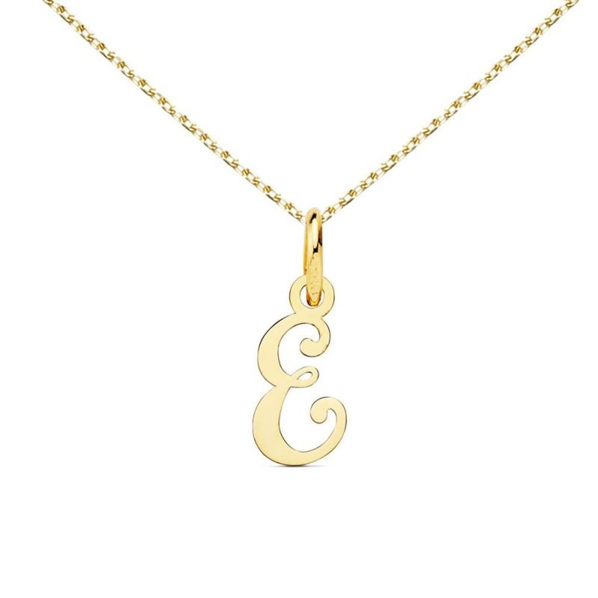 L'ATELIER D'AZUR Collier - Pendentif Lettre  E  Or 750/1000 - Chaine Dorée