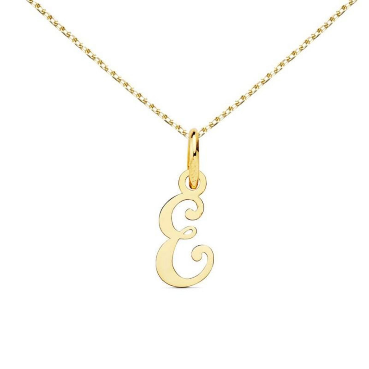 L'ATELIER D'AZUR Collier - Pendentif Lettre  E  Or 750/1000 - Chaine Dorée