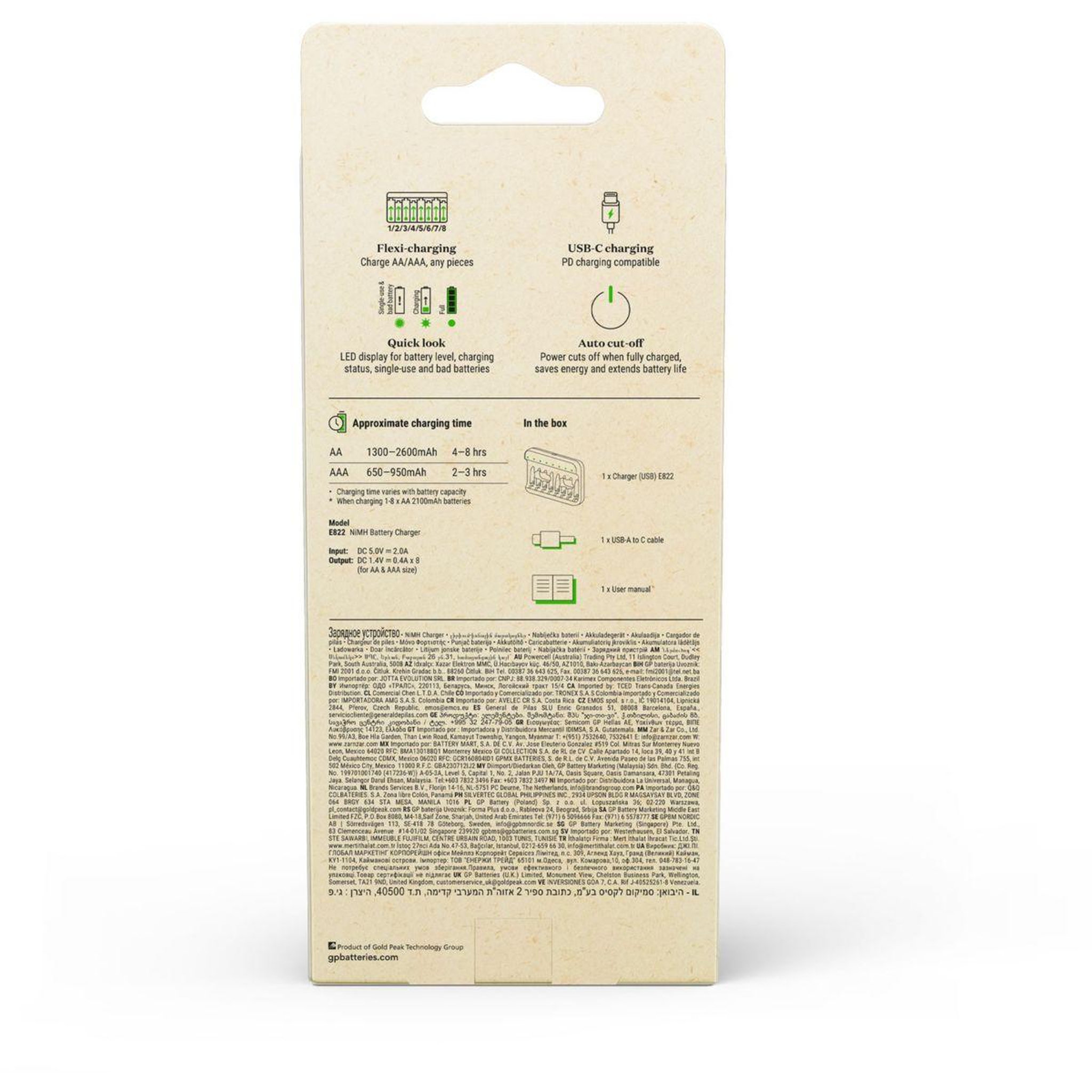Voir la diapositive 4 : GP BATTERIES Chargeur de piles aa et aaa 8 canaux de charge