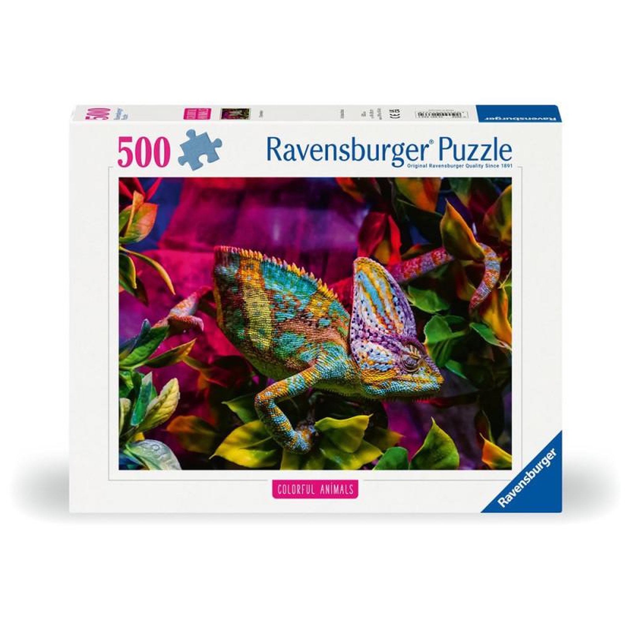 RAVENSBURGER Puzzle adulte 500 pièces – Caméléon – Univers animal coloré – Illustration détaillée – Ravensburger