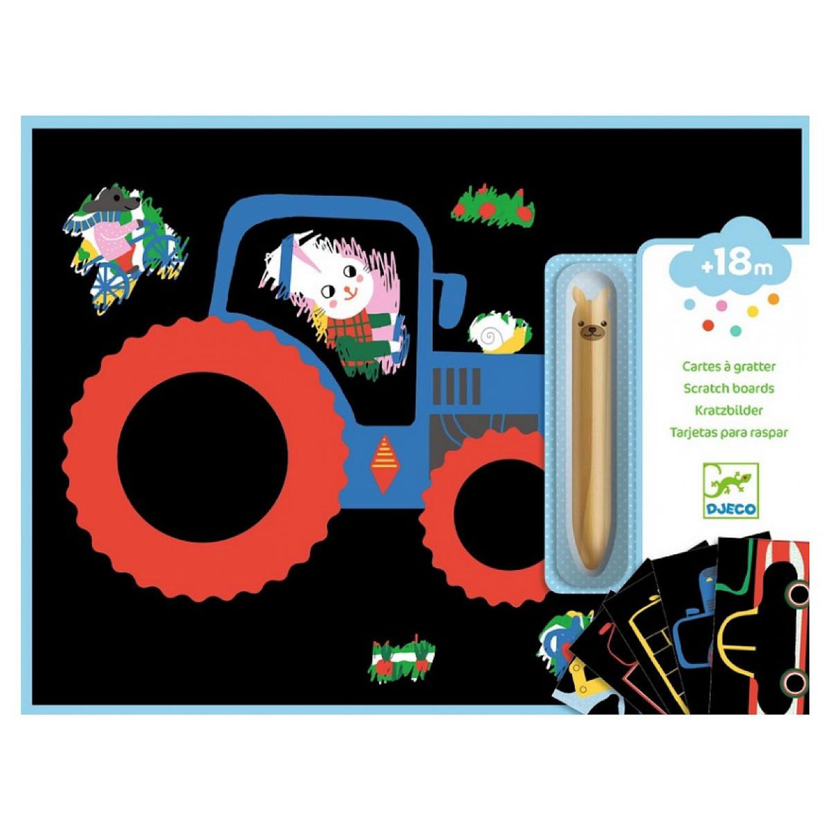 Djeco Carte a gratter des petits : les vehicules
