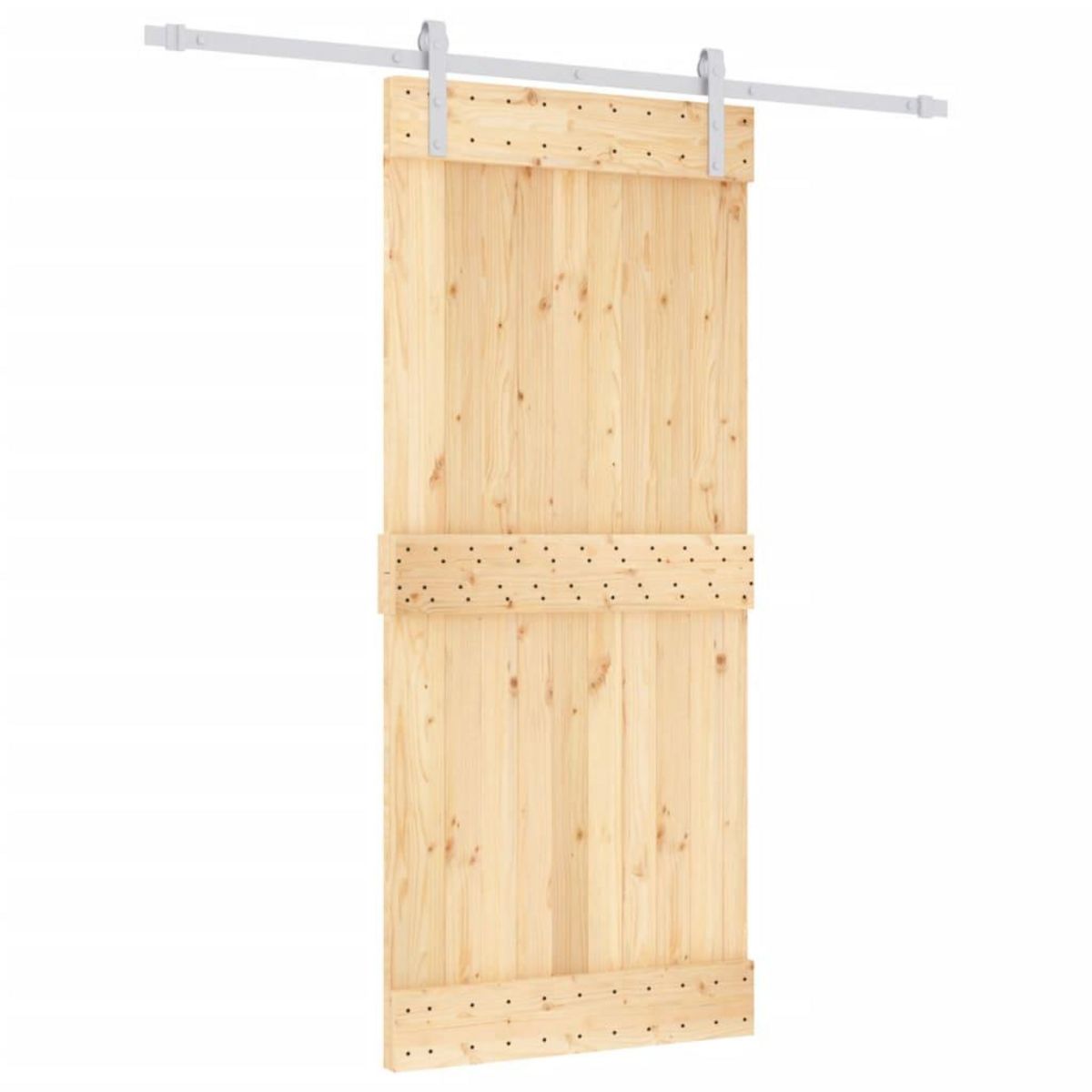 VIDAXL Porte coulissante et kit de quincaillerie 90x210 cm pin massif